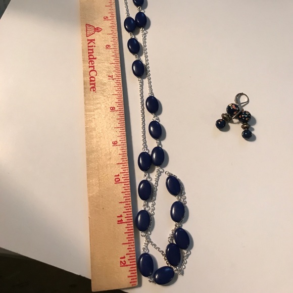 Vintage Chaps silver tone & blue stone  #117 - Picture 4 of 5